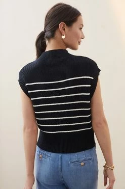 Best deal ???? Maeve Mock Neck Sweater Tee BLACK/IVORY ⌛ 5 Best deal ???? Maeve Mock Neck Sweater Tee BLACK/IVORY ⌛ -PAIGE-shop unnamed file 4085
