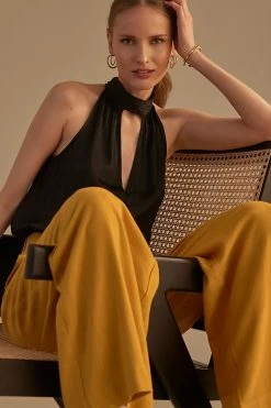 Wholesale ⌛ By Anthropologie Cutout Halter Top BLACK ✔️ -PAIGE-shop unnamed file 4104