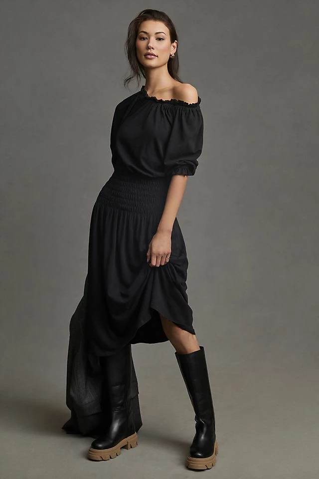 Sundry Smock-Waist Dress Best Sale ⭐ Sundry Smock-Waist ???? Dress BLACK ✨ -PAIGE-shop unnamed file 411
