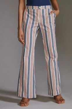 Budget ???? By Anthropologie Low-Rise Striped Flare Pants RED MOTIF ???? -PAIGE-shop unnamed file 4144