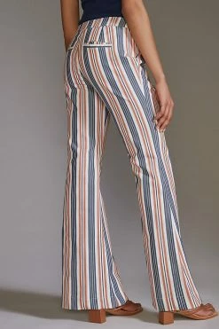 Budget ???? By Anthropologie Low-Rise Striped Flare Pants RED MOTIF ???? -PAIGE-shop unnamed file 4145