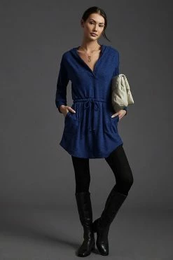 Cheapest ???? Daily Practice By Anthropologie Afterglow Hooded ???? Dress NAVY ????