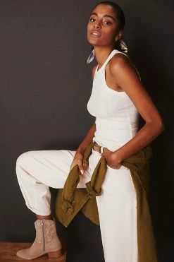 Best reviews of ???? Pilcro Sustainable Ribbed Tank IVORY ????