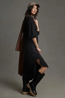 Cheapest ???? Sundry V-Neck Round Hem ???? Dress BLACK ???? -PAIGE-shop unnamed file 442