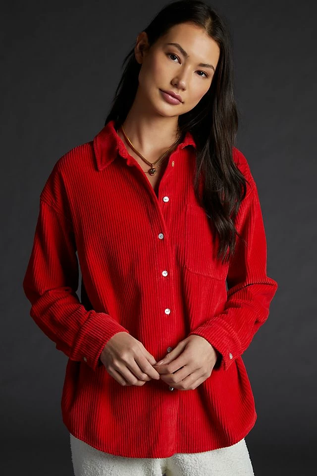 Donni Corduroy Button Down Shirt Hot Sale ???? Donni Corduroy Button Down ???? Shirt RED ???? -PAIGE-shop unnamed file 515
