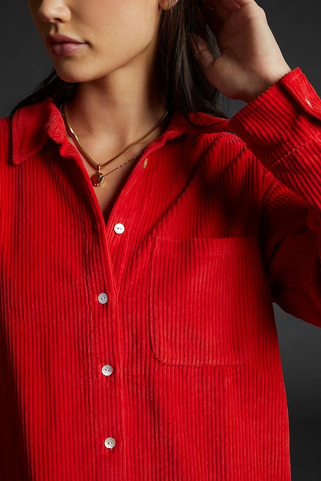 Donni Corduroy Button Down Shirt Hot Sale ???? Donni Corduroy Button Down ???? Shirt RED ???? -PAIGE-shop unnamed file 516