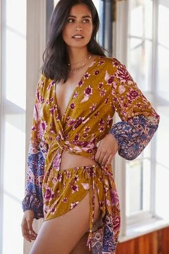 Outlet 🛒 By Anthropologie Long-Sleeve Tunic Set YELLOW MOTIF 👏 -PAIGE-shop unnamed file 574