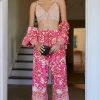Coupon 😀 By Anthropologie Kari Wide-Leg Pants PINK COMBO ⭐ -PAIGE-shop unnamed file 576