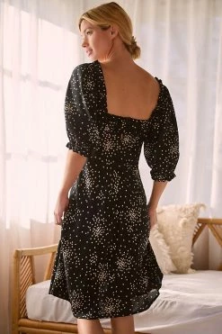 Hot Sale 🌟 By Anthropologie The Juliet Mini 👗 Dress BLACK MOTIF ✔️ -PAIGE-shop unnamed file 594