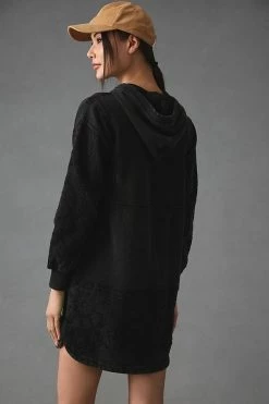 Budget ???? Daily Practice By Anthropologie Blaine Embroidered Hoodie BLACK ???? -PAIGE-shop unnamed file 6