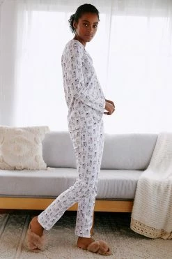 Outlet 🛒 Roller Rabbit Long-Sleeve Paca Sleep Set WHITE 😉 -PAIGE-shop unnamed file 604