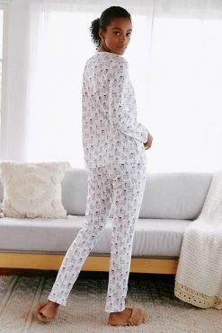 Outlet 🛒 Roller Rabbit Long-Sleeve Paca Sleep Set WHITE 😉 -PAIGE-shop unnamed file 605