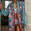 Buy 👏 By Anthropologie Quilted Robe BLUE GREEN 🌟 -PAIGE-shop unnamed file 611
