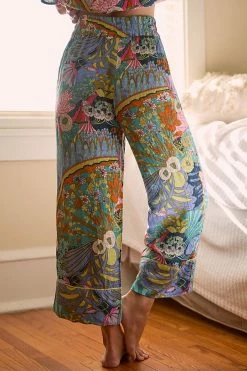 Discount ❤️ By Anthropologie Utility Lounge Pants BLUE MOTIF ⭐ -PAIGE-shop unnamed file 617