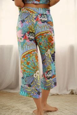 Discount ❤️ By Anthropologie Utility Lounge Pants BLUE MOTIF ⭐ -PAIGE-shop unnamed file 618