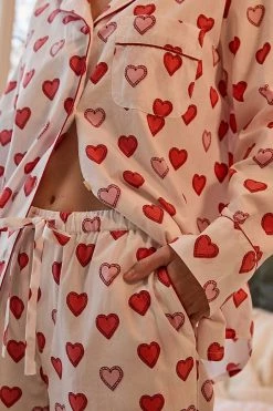 Cheapest ???? Printfresh Long-Sleeve Heart Sleep Set NEUTRAL MOTIF ???? -PAIGE-shop unnamed file 621