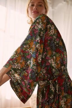 Cheapest 😀 By Anthropologie Boho Femme Sleep Kimono BLUE MOTIF 😉 -PAIGE-shop unnamed file 665