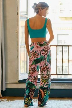 Coupon ???? By Anthropologie Raphael Balme For Anthropologie Peacock Flannel Sleep Pants PINK COMBO ???? -PAIGE-shop unnamed file 668