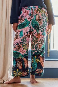 Coupon ???? By Anthropologie Raphael Balme For Anthropologie Peacock Flannel Sleep Pants PINK COMBO ???? -PAIGE-shop unnamed file 671