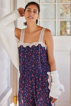 Hot Sale β By Anthropologie Lace Trim Top BLUE MOTIF π