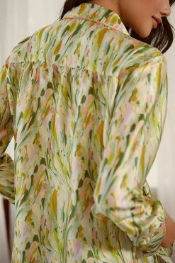 Cheap ⌛ By Anthropologie Ruffle Top GREEN MOTIF ✔️ -PAIGE-shop unnamed file 695