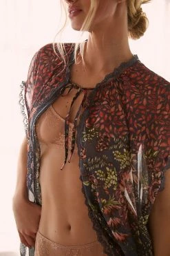 Cheap 🥰 By Anthropologie Sheer Robe BLUE MOTIF 🥰 -PAIGE-shop unnamed file 703