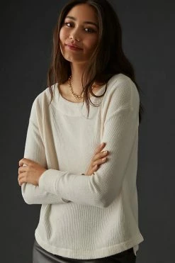 Best Sale ๐ Daily Practice By Anthropologie Big Sky Boatneck Pullover IVORY โ