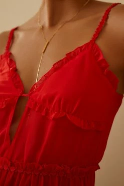 Best deal ❤️ Rya Collection Frida Ruffle Chemise RED ???? -PAIGE-shop unnamed file 725