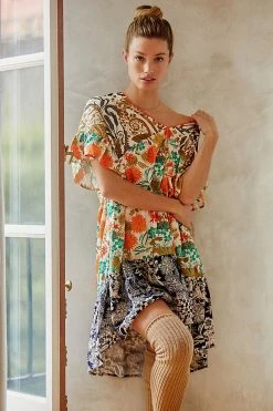 Outlet ๐ By Anthropologie Cally Conway For Anthropologie Flannel Sleep ๐ Dress IVORY ๐