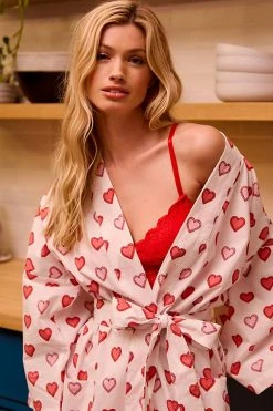 Cheapest 🎁 Printfresh Heart Robe NEUTRAL MOTIF ⭐