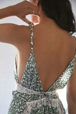 Outlet ???? By Anthropologie Lace Romper GREEN MOTIF ❤️ -PAIGE-shop unnamed file 751