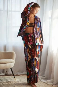 Top 10 😍 Masha Volnova For Anthropologie Wide-Leg Sleep Pants NAVY 😀