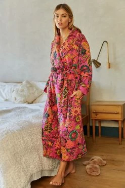 Coupon ???? By Anthropologie Amber Floral Robe PINK ???? -PAIGE-shop unnamed file 809