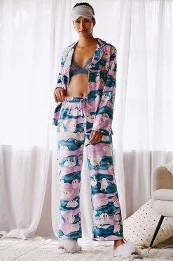 Best deal 🛒 By Anthropologie Olivia Wendel For Anthropologie Swan Flannel Sleep Pants LILAC 😍