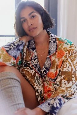 Top 10 ⭐ By Anthropologie Cally Conway For Anthropologie Flannel Sleep Top IVORY ✔️ -PAIGE-shop unnamed file 855