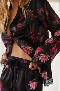 Coupon ❤️ Rachel Parcell Two-Piece Floral Printed Sleep Set BLACK MOTIF ❤️ -PAIGE-shop unnamed file 864