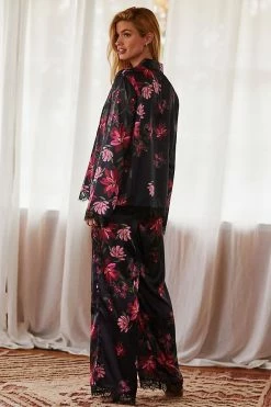 Coupon ❤️ Rachel Parcell Two-Piece Floral Printed Sleep Set BLACK MOTIF ❤️ -PAIGE-shop unnamed file 865