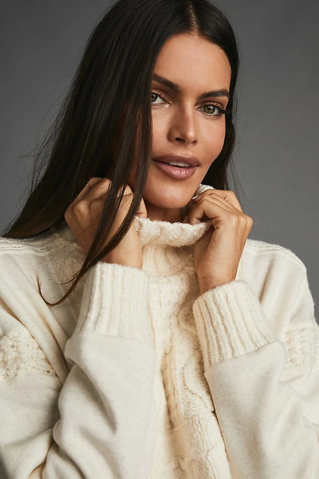 Outlet 🎁 Daily Practice By Anthropologie Cable-Knit Sweater IVORY 😉 6 Outlet 🎁 Daily Practice By Anthropologie Cable-Knit Sweater IVORY 😉 - Image 4