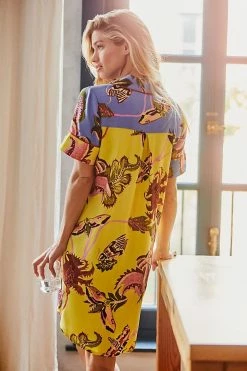 Budget ???? By Anthropologie Raphael Balme For Anthropologie Short-Sleeve Sleep ???? Dress DARK YELLOW ???? 3 Budget ???? By Anthropologie Raphael Balme For Anthropologie Short-Sleeve Sleep ???? Dress DARK YELLOW ???? -PAIGE-shop unnamed file 951