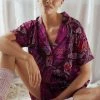 Outlet ❤️ By Anthropologie Marigold Sleep Top PURPLE MOTIF 🛒 -PAIGE-shop unnamed file 954