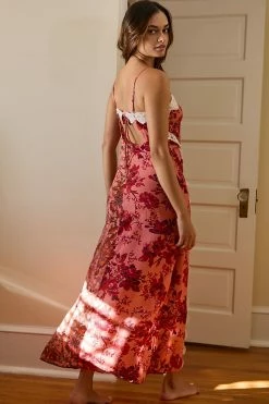 Best Sale ???? By Anthropologie Lace Maxi Sleep ???? Dress PINK COMBO ???? -PAIGE-shop unnamed file 971