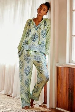 Best Sale ❤️ Roller Rabbit Yarrow Leonor Linen Pajama Pants MINT 😍