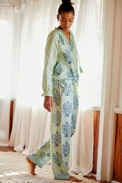 Best Sale ❤️ Roller Rabbit Yarrow Leonor Linen Pajama Pants MINT ???? -PAIGE-shop unnamed file 978