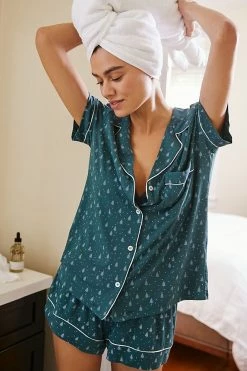 Brand new ???? Eberjey Shortie PJ Set DARK GREEN ????